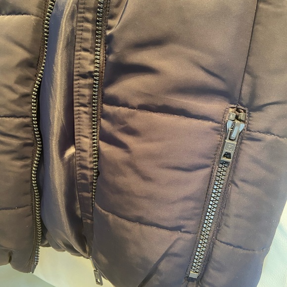 Fur hoodie sleeveless jacket Navy - size XL petite - Picture 3 of 9